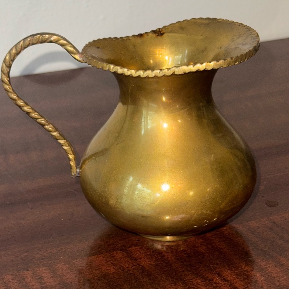 Vintage Solid Brass Decorative Pitcher